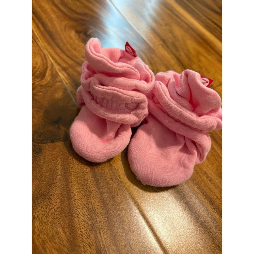 Zutano Cotton Gripper Booties, Pink, Size 6M